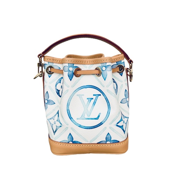 Louis Vuitton Nano Noe By The Pool Watercolor Bucket Bag Lagoon Blue Limited - Picture 6 of 11